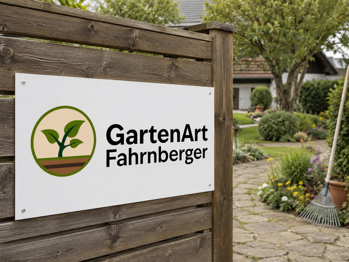 Logo-Design für GartenArt Fahrnberger auf der Geschäftsausstattung